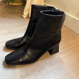 Black Leather Ankle Boots